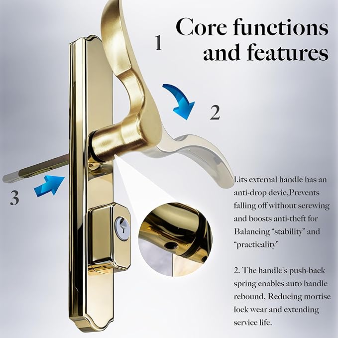 House Guard Brass Storm and Screen Door Handle Set - Image 4