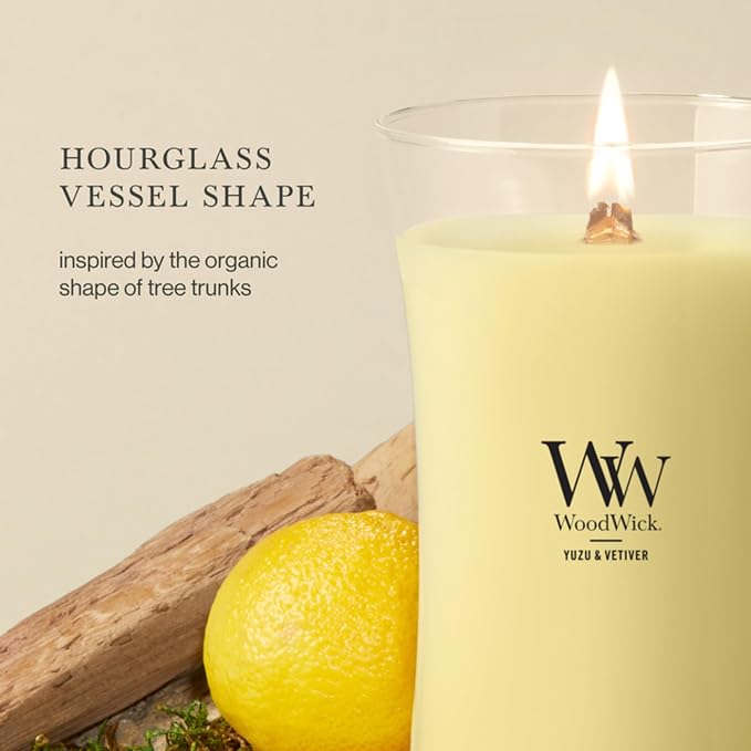 Woodwick Yuzu & Vetiver Large Hourglass Candle - Image 4