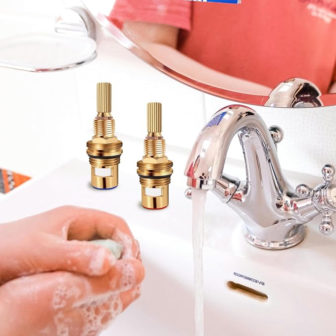 Brass 1-001 & Brass 1-002 Ceramic Valve Set，Replacement Hot Widespread - Image 6