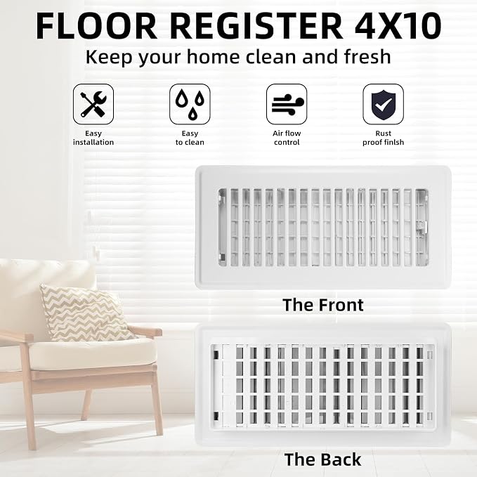 Floor Register 6x10-4 Pack Vent Covers - Image 4