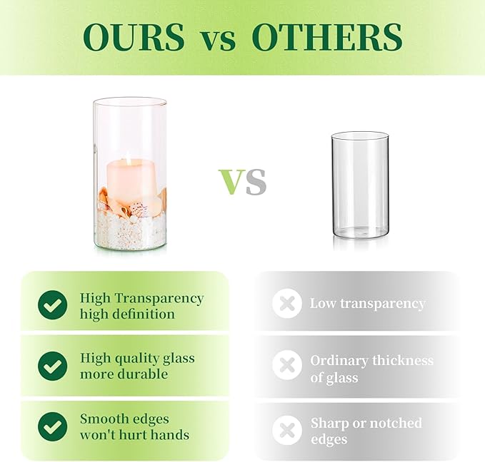 Glass Cylinder Vases Set of 24, Hewory Tall Clear Vase - Image 3