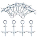 Glarks 15pcs M6 x 70mm O-Shaped Eye Bolt Toggle Anchors Set by Glarks