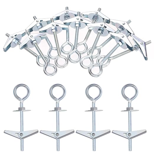 Glarks 15pcs M6 x 70mm O-Shaped Eye Bolt Toggle Anchors Set by Glarks