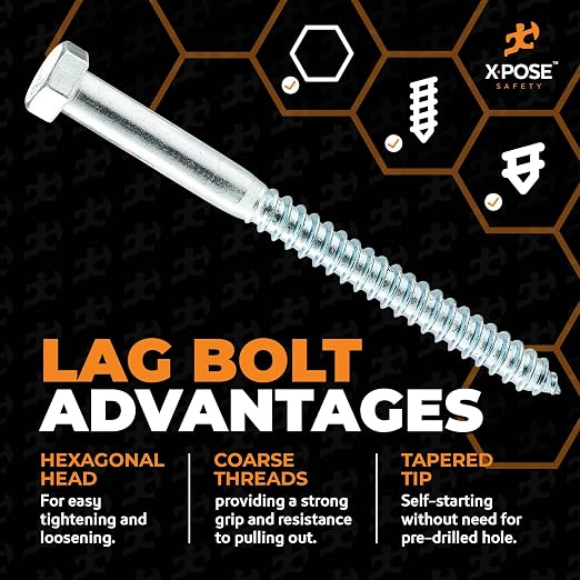 Concrete Anchors Set with 6" Lag Bolt, Lag Shield and Washer - Image 4