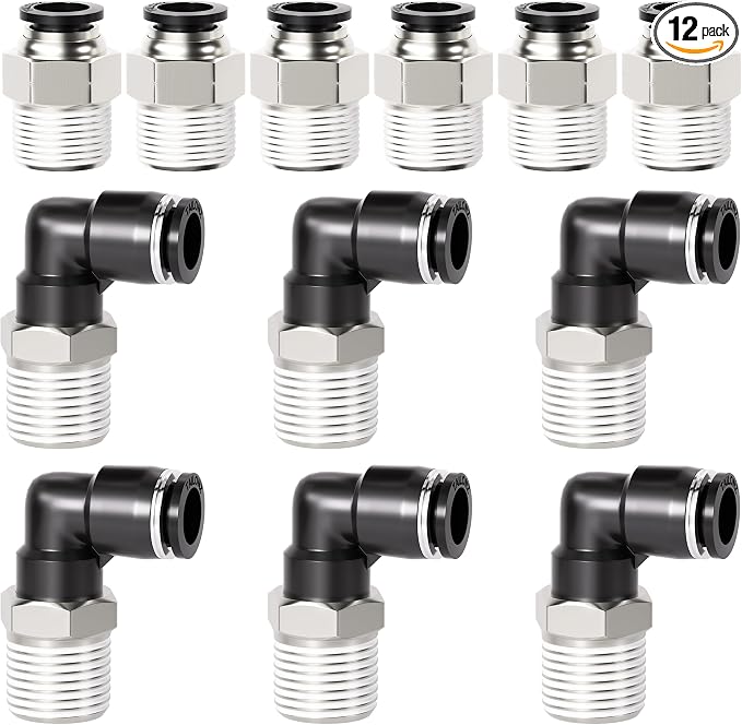 TAILONZ PNEUMATIC Elbow and Straight Combination 5/16 Inch Tube OD x 3/8 Inch by TAILONZPNEUMATIC