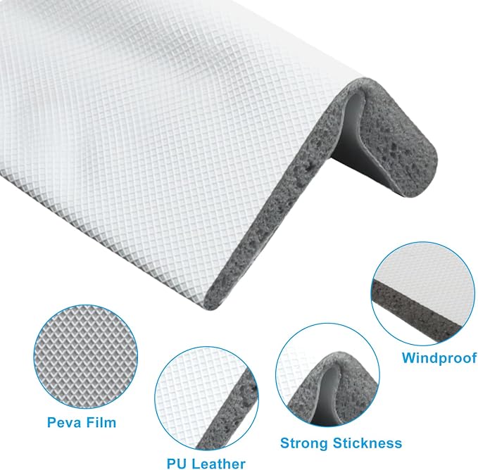 Door Corner Seals, Self-Adhesive Wedge Draft Stoppers, Foam Pads, Weather - Image 5
