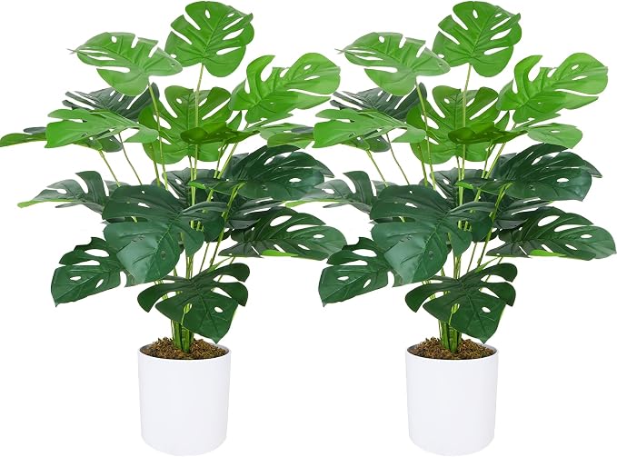 GTIDEA 2 Pcs Artificial Monstera Deliciosa Plants by GTIDEA