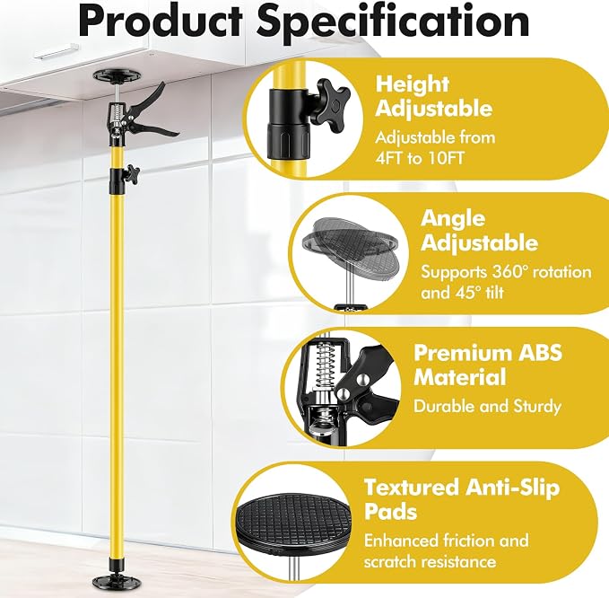 4PK Dust Barrier Poles, 10FT Adjustable Containment Kit - Image 4