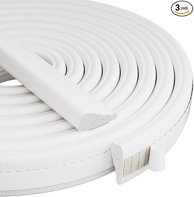 Kneelisa 3Pcs×196” Wedge-Shape Foam Window Weather Stripping Door Seal | by KNEELISA