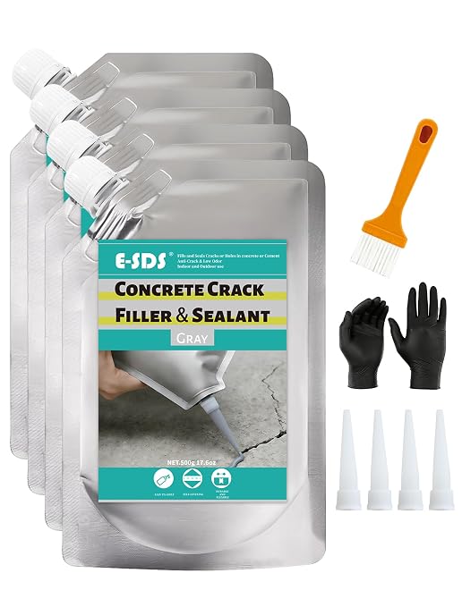 E-SDS Concrete Crack Filler Self-Leveling, 4.4LB Cement Repair Sealant | by E-SDS