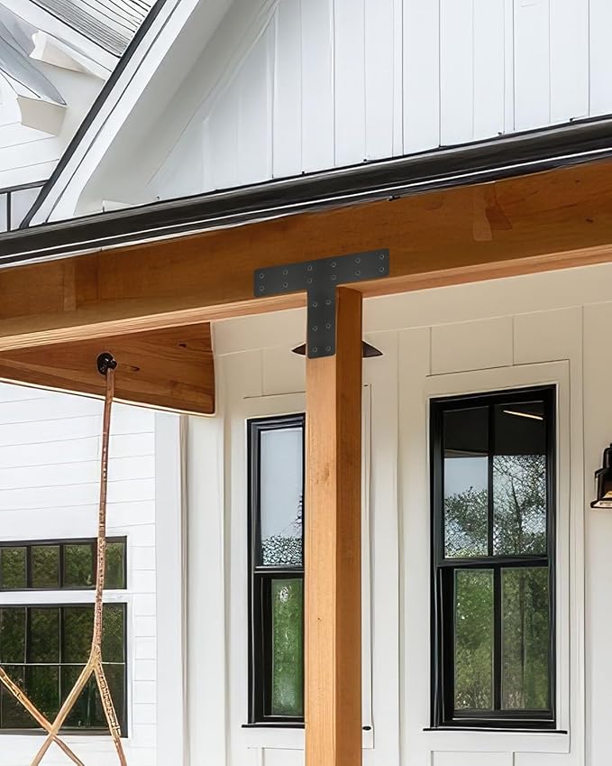 4 Pack T Post Timber Frame Brackets, 6x6 Lumber - Image 2