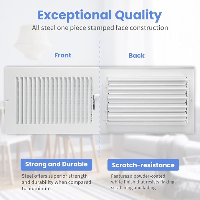 20 x 6 Inch Air Vent Covers for Wall or Ceiling - Image 3