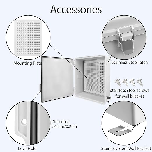 Electrical Box, IP67 Waterproof Hinged Cover Stainless Steel Latch Junction Box - Image 4