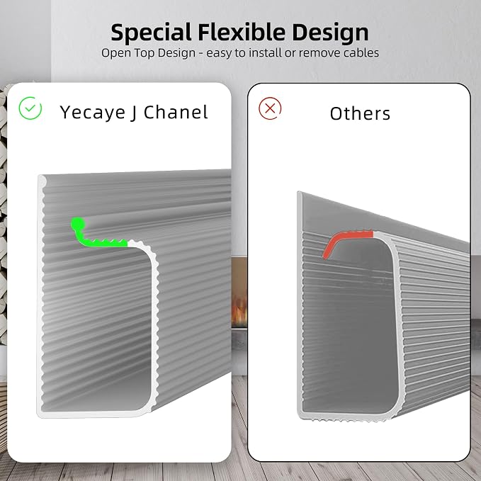 YECAYE 94.2 in Cable Management Under Desk, Easy Install Adhesive Mount Cord - Image 7