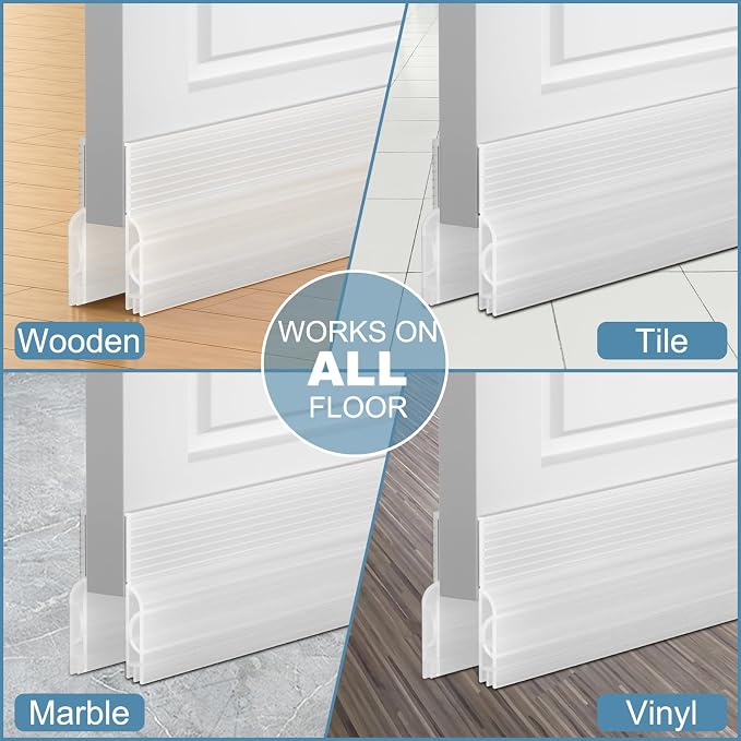 Door Draft Stopper, Door Sweep for Bottom of Door, Under Door Gap Filler for - Image 9