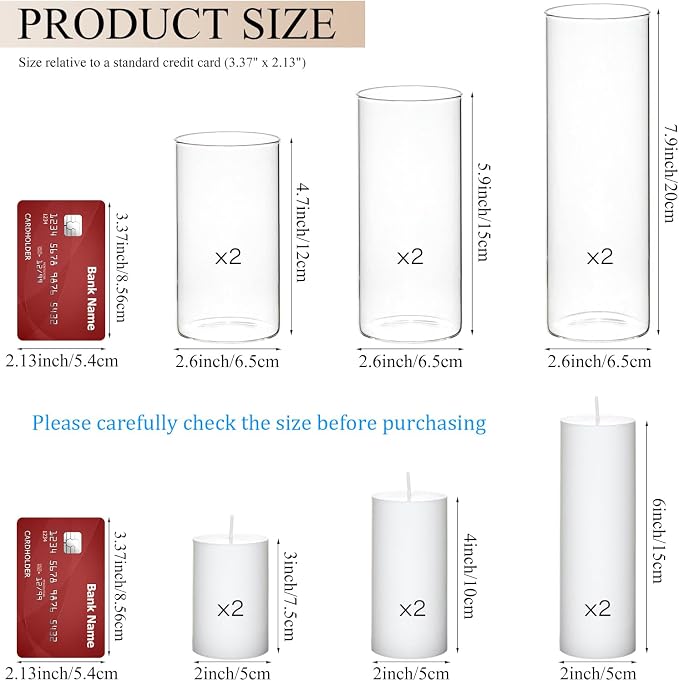 Set of 6 White Pillar Candles - Image 2