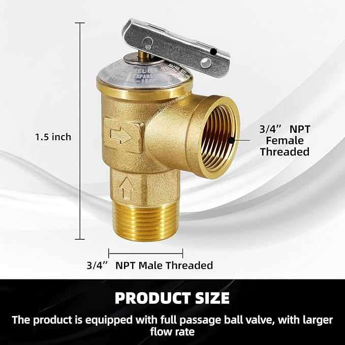VAV 3/4" Tankless WaterHeater Valve Kit, Pressure Relie Valve, CSA Listed - Image 4