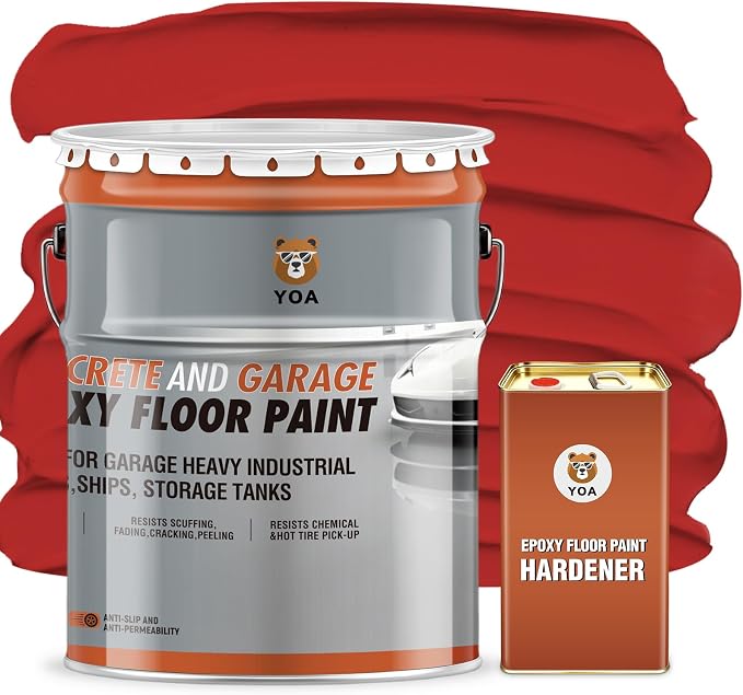 Epoxy Floor Paint Kit, 4 Gallon Red by YOA