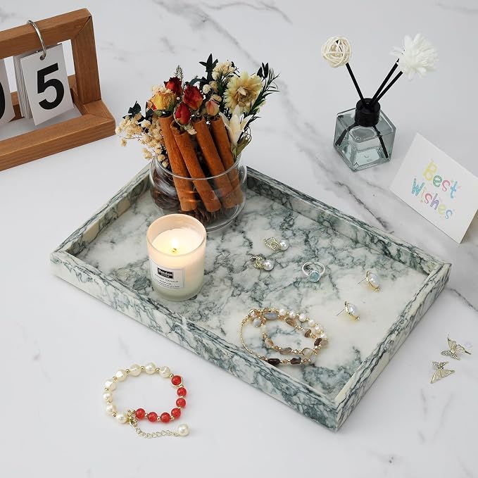 Marble Bathroom Tray, Pure Natural Vanity Tray | Marble Tray - Image 2