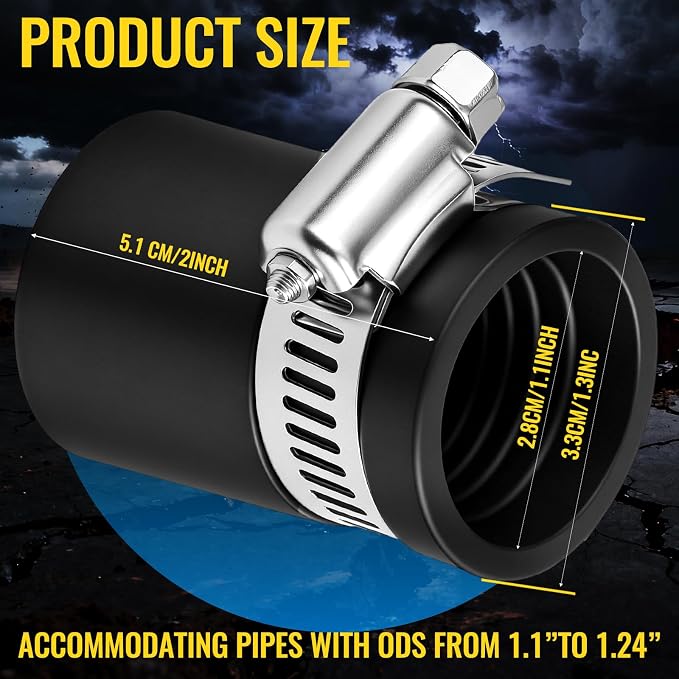 6 Pack 1 Inch Flexible PVC Pipe Cap - Image 2