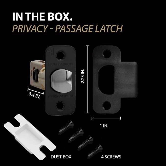 Privacy Round Latch Matte Black - Image 3