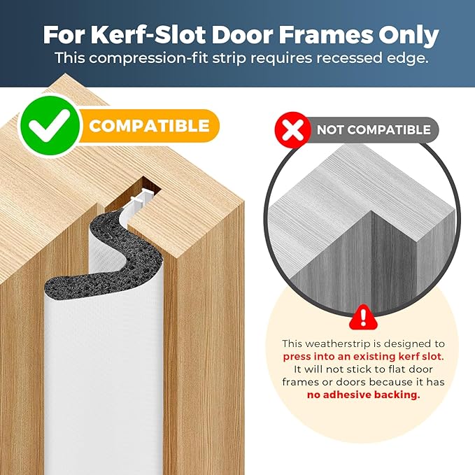 Weather Stripping Door Seal, 20 FT Kerf Foam Strip - Image 3