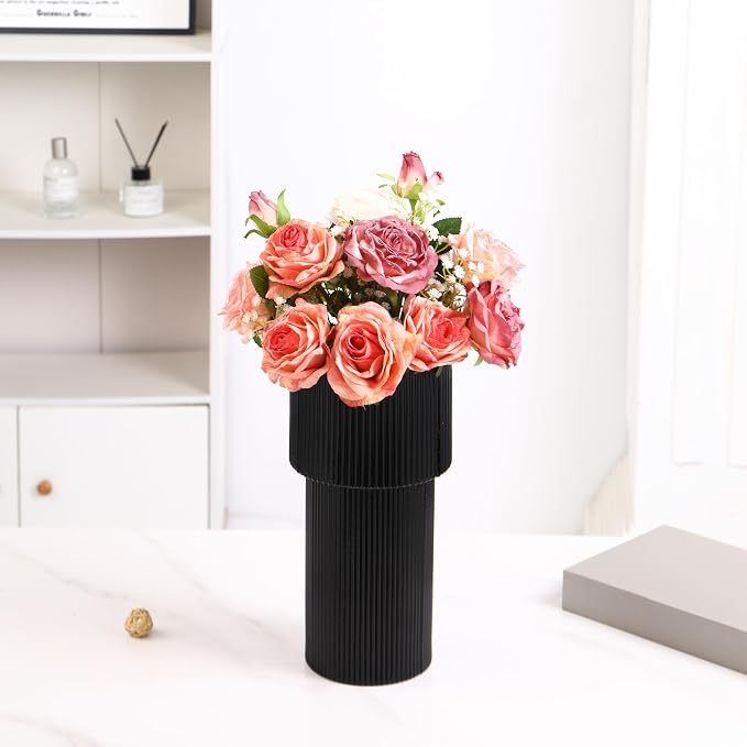 Black Glass Vase, 12 Inches Tall Vase - Image 7