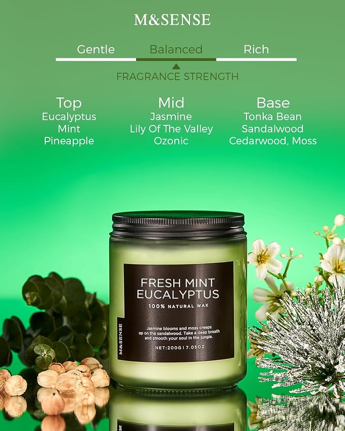 M&SENSE Eucalyptus & Mint Candles - Image 2