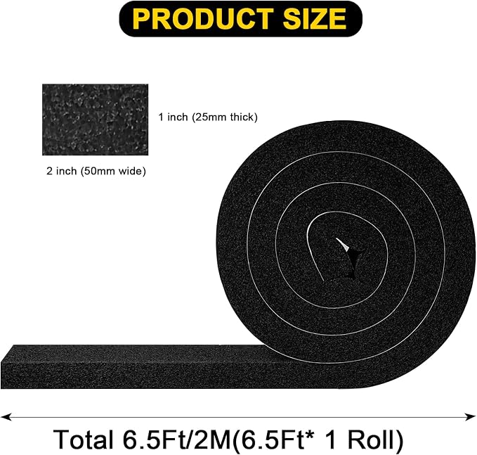 Extra Wide Foam Tape Insulation, Window AC Gap Blocker, 2x1in | Open Cell Thick - Image 3