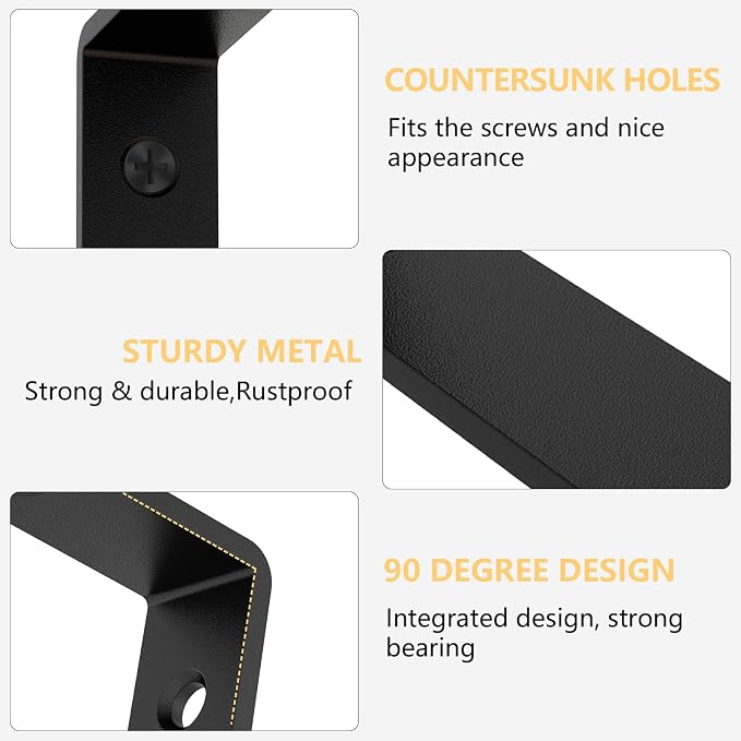 LSK 6PCS L Bracket, L 5"×H 2" Shelf Support Bracket, Max Load :42lb, Joint - Image 3