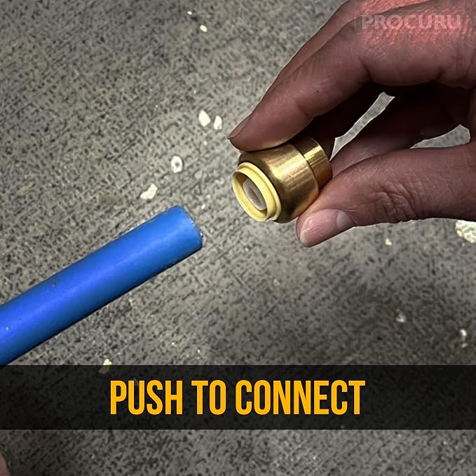 PROCURU 1-Inch PushFit End Cap, Push-to-Connect Brass Plumbing Fitting - Image 4