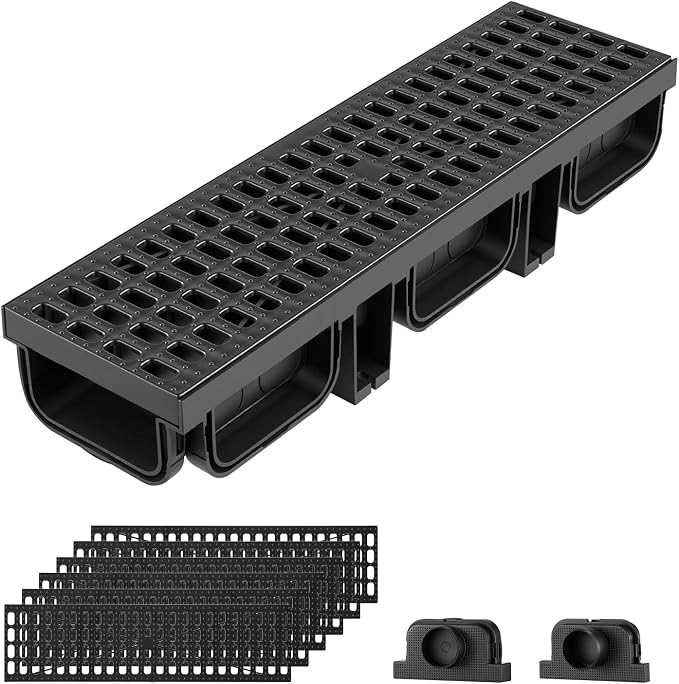 VEVOR Trench Drain, 20.1 x 5.5 x 3.5 in, 12 Pack Linear Drainage Channel by VEVOR