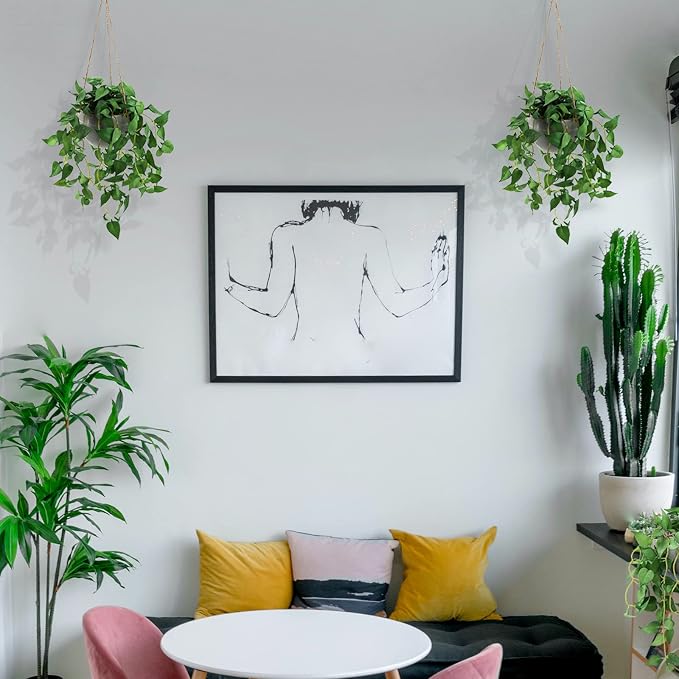TNNTOPELE 2 Pack Hanging Plant Fake Plants - Image 4