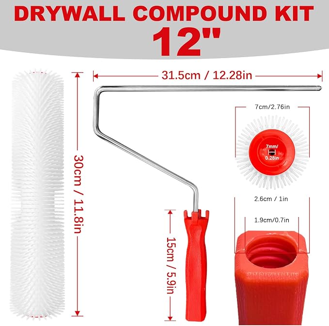 12 Inch Latex Floor Self Leveling Screed Spiked Roller 2 Pcs - Image 2