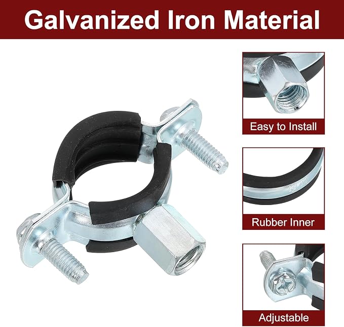 uxcell 20 Pcs Adjustable Pipe Bracket Clamp - Image 4