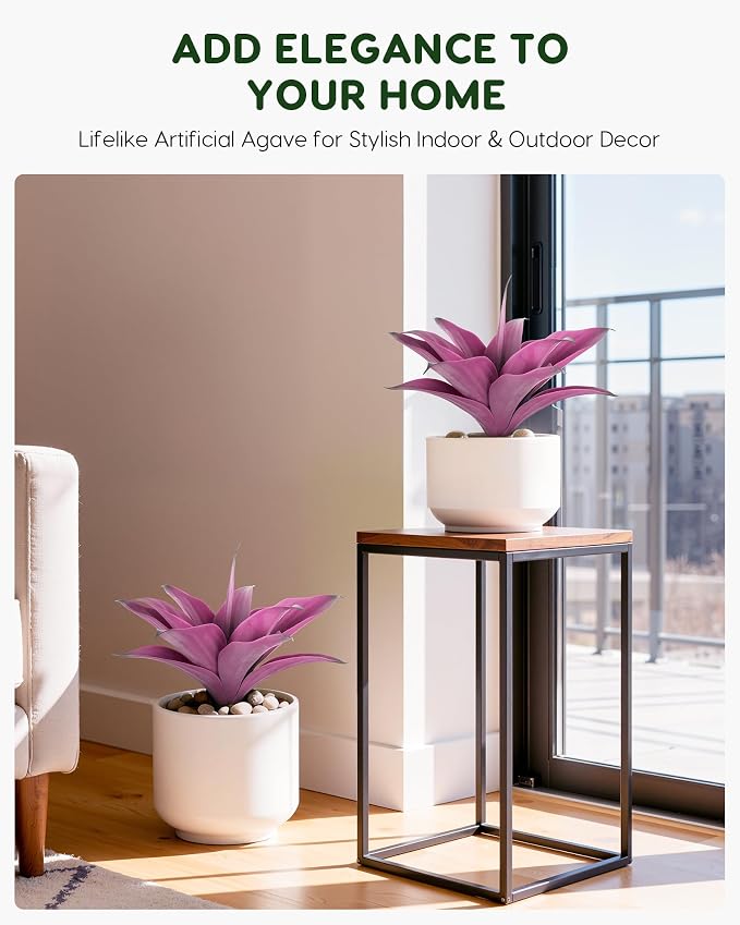 Velener 14 Inch Artificial Agave Plants, UV Resistant Fake Outdoor Plants - Image 5