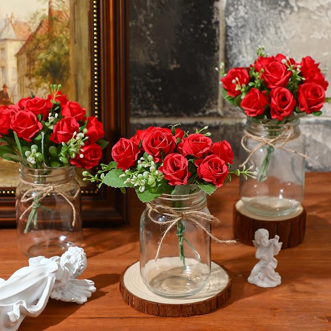 XunYee 10 Set Mason Jars for Centerpieces, Romantic Table Centerpiece Decor - Image 4