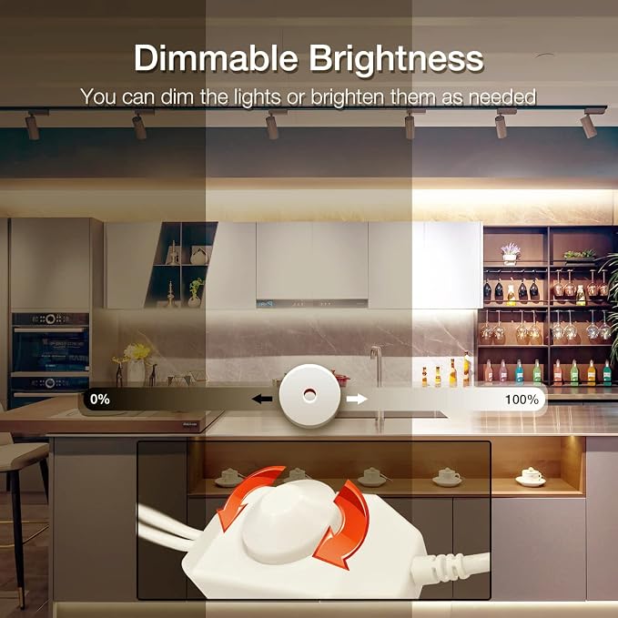 DAYBETTER COB LED Strip, 16.4 ft White LED Strip Lights, Dimmable LED Light - Image 4