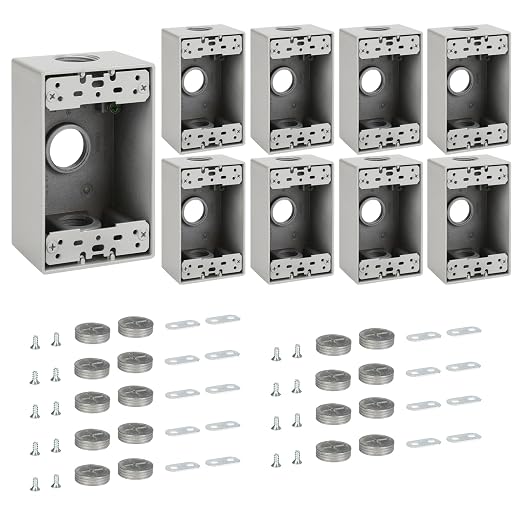 Weatherproof Outlet Box with Three 3/4-in Threaded Outlets, 9 Pack | Features by XGGYA