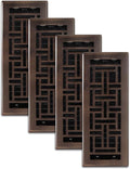 Decor Grates AJH412-RB Oriental Floor Register, 4x12 Inches, Rubbed Bronze by DecorGrates
