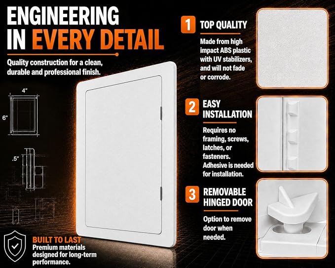 Morvat Access Panel 4x6 Inch for Drywall & Ceiling - Image 4