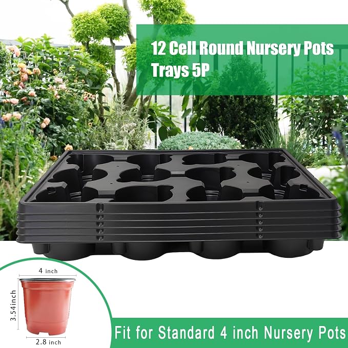 RooTrimmer 12 Cell Round Nursery Trays Thickened Durable Seedling Pots Shuttle - Image 6