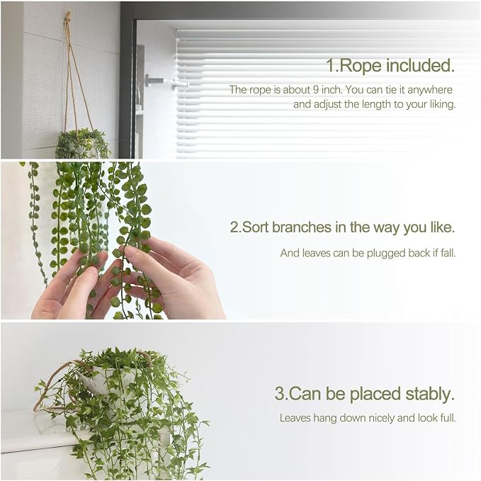 3 Packs 37" Fake Hanging Plants - Image 5