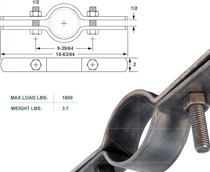 Highcraft DMST-QM06 Riser Clamp; Vertical Pipe Hanger - Image 8