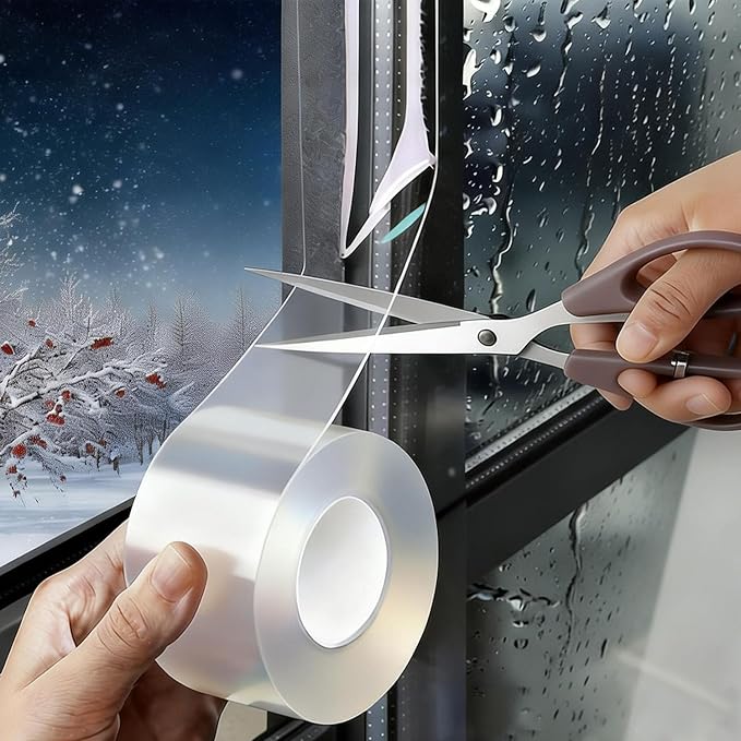 Window Sealing Tape 2 Inch x 33 Ft Transparent Window Insulation Waterproof by Sunroda