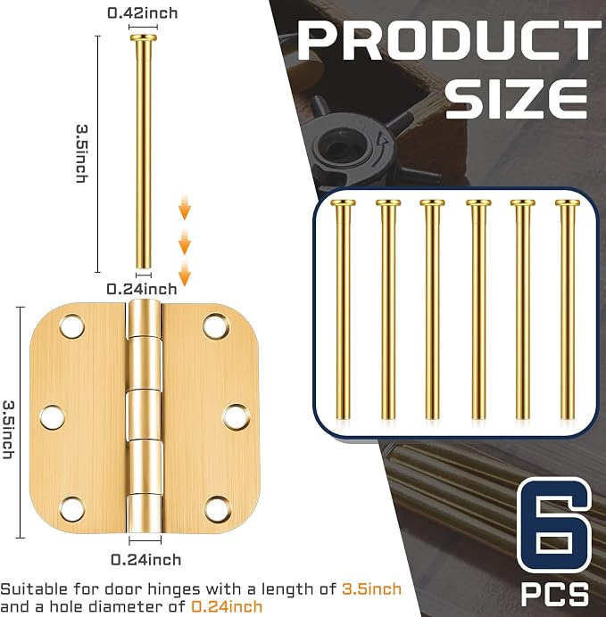 Ferraycle 6 Pack Hinge Pins for Doors 3.5 Inches Hinge Pin Oil Rubbed Bronze - Image 2