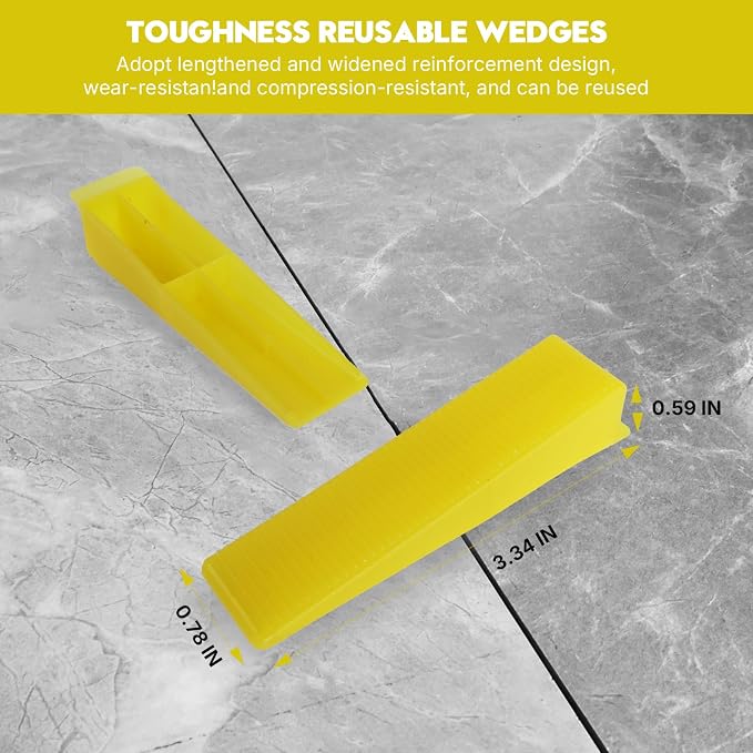 600Pcs Tile Wedges for 1/8", 1/32" Tile Spacers | Tile Leveling System Reusable - Image 2