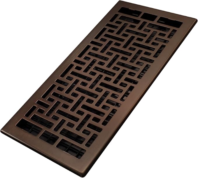 Decor Grates AJH614-RB Oriental Floor Register, 6X14 Inches, Rubbed Bronze by DecorGrates
