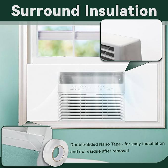Flehomo Window AC Side Panel, Extra Wide Full Surround Insulation Window Air - Image 4