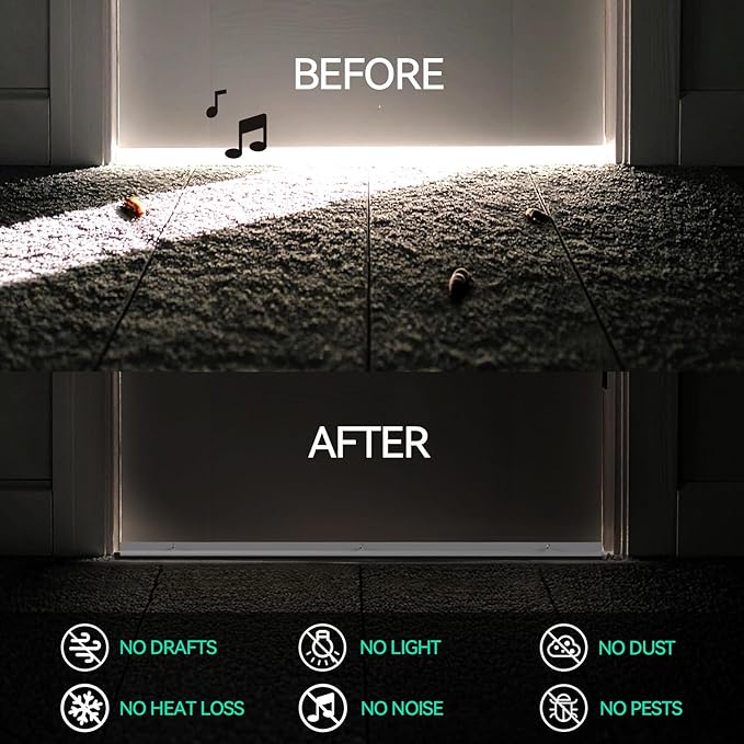 AMZNOVA Door Sweep Door Threshold Sweeper, Dust Bug Draft Stopper Storm - Image 2